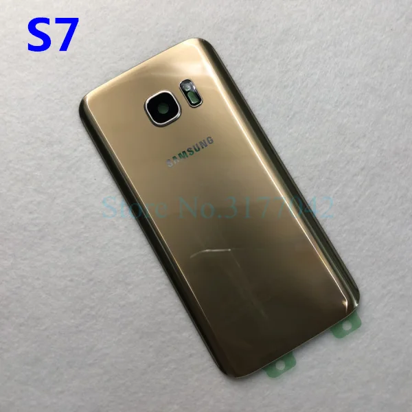 Samsung Galaxy S7 G930F/S7 EDGE G935F Задняя стеклянная крышка батареи Задняя Дверь Корпус чехол samsung S7 Edge Задняя стеклянная крышка - Цвет: S7 Gold