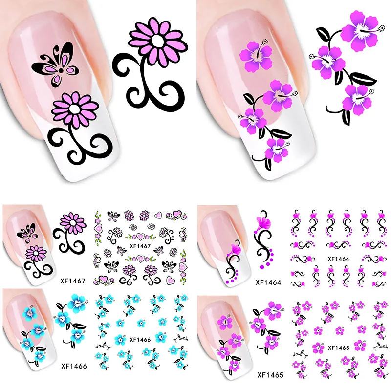 

1pc ELECOOL Flower type Watertransfer Nail Stickers Portable for Women DIY Nail Decoration Bloomy Floral Decals