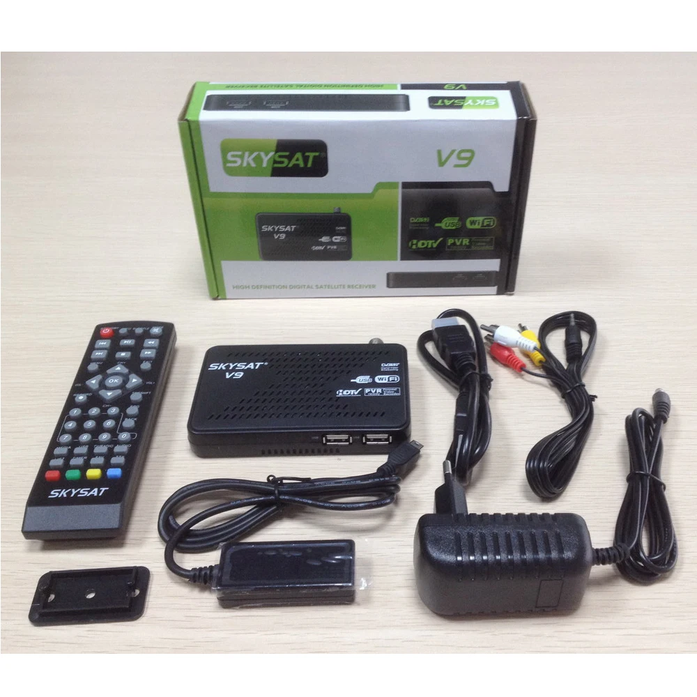 SKYSAT V9 мини DVB S2 Full HD спутниковый ресивер Поддержка CCCam Newcam autoroll Powervu Biss ключ WiFi 3g