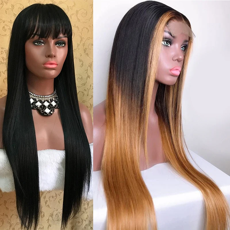 

1b 27 honey BLonde Lace Front Human Hair Wigs Brazilian Straight Hair Ombre Lace Front Wigs Pre Plucked With Baby Hair For Women