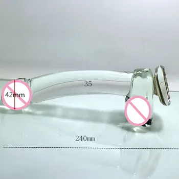 Crystal Glass Long Dildo Penis Adult Sex Toys Anal Dildo Penis Suction Dildo Sexe Toy Femme Anal Plug Glass Butt Plug Sex Toys 4