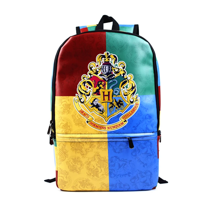 

FVIP 2018 Free Shipping Harry Potter Hogwarts Backpack High Quality PU Leather Backbag Water Proof School Bag For Young