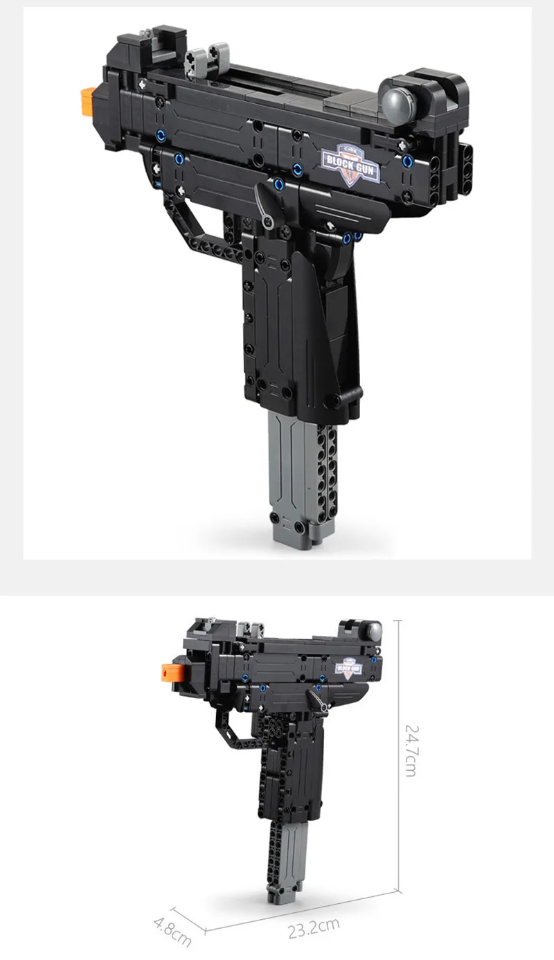 359 шт Diy строительные блоки Военная серия мини пистолет УЗИ De Tech модель совместима с L бренд игрушки для детей подарок