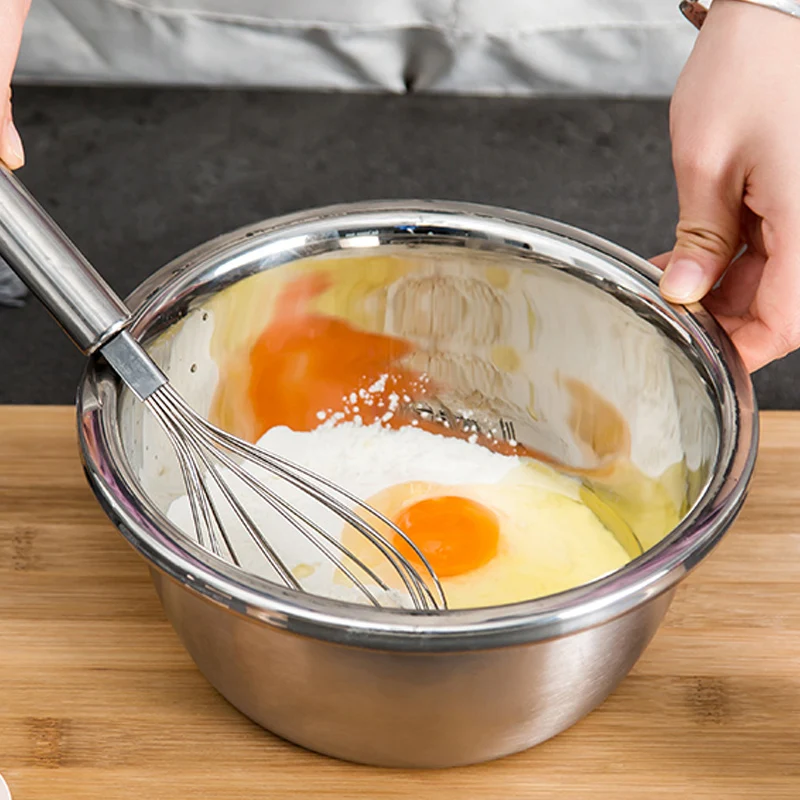 1 шт. кухонный умывальник из нержавеющей стали для фруктов и овощей, умывальник для выпечки торта, тесто для хранения яиц, кухонный инструмент, миска для супа