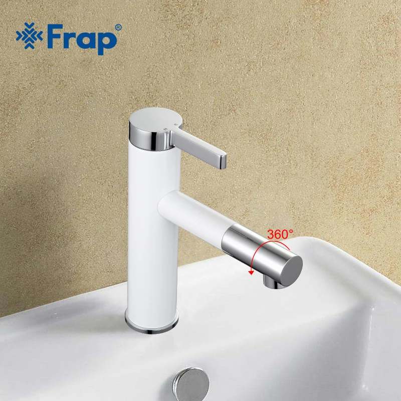 

Frap Mixer Faucets 360 Rotating Bathroom Basin Faucet Spray Painting Cold-Hot Water Taps Deck Mounted Robinet Torneira FP1052-14