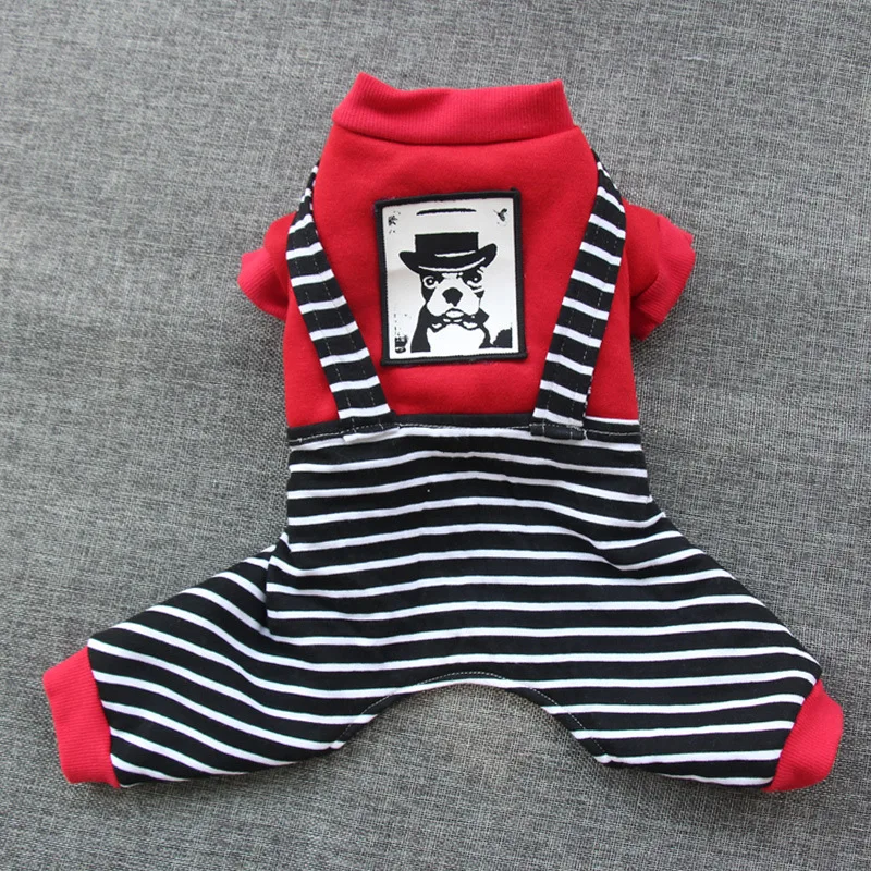 

Windproof warm dog clothes winter four legs Strap stripe Gentleman dog coat Transfiguration small dogs clothing Puppy pet jacket