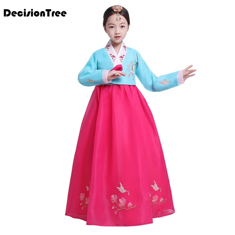 2021 new children embroidered korean hanbok dress traditional wedding clothing korean minority dance costumes party cosplay