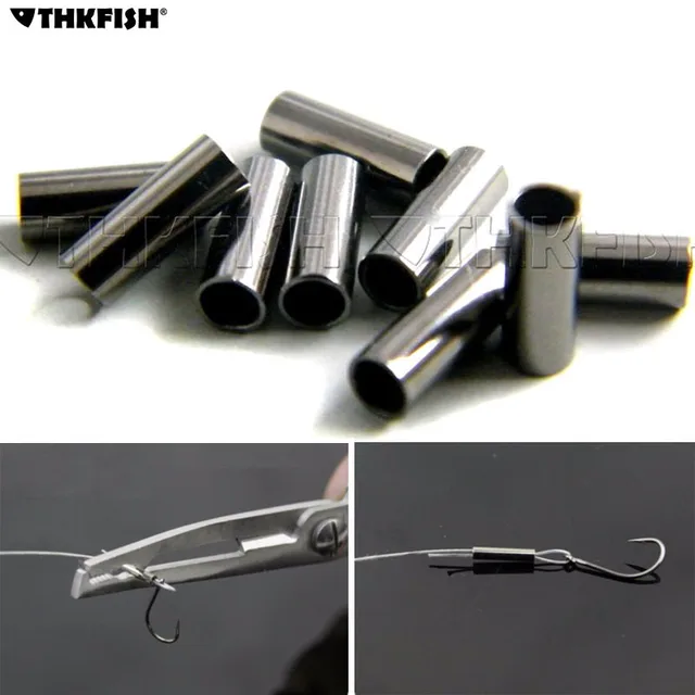 500 Pcs Stainless Steel Fishing Line Aluminum Crimp Sleeve Copper Tube