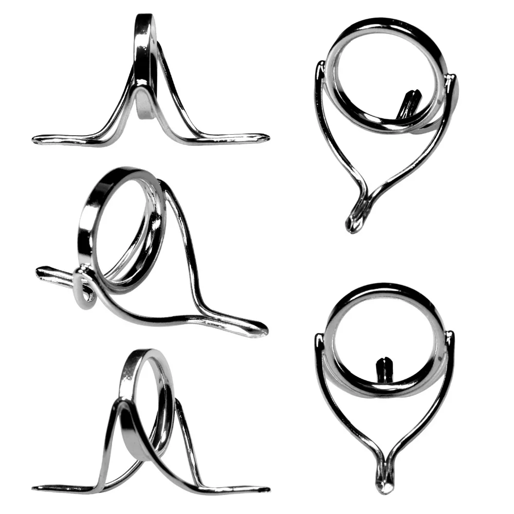 Fishing Rod Guides 6Pcs #12-#25 Bait Casting Rod Kit Repair Silver Integrated Stainless Steel Set Fishing Rod Guides 6Pcs #12-#25 Bait Casting Rod Kit Repair Silver Integrated Stainless Steel Set