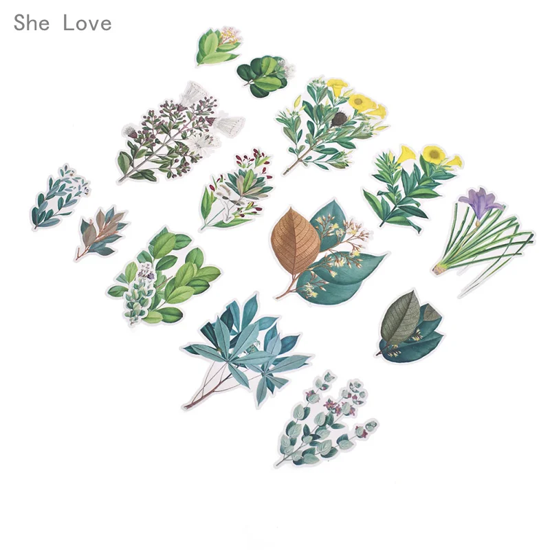 

She Love 15pcs Cute Self-made Lesves Scrapbooking Decorative Stickers DIY Craft Photo Albums