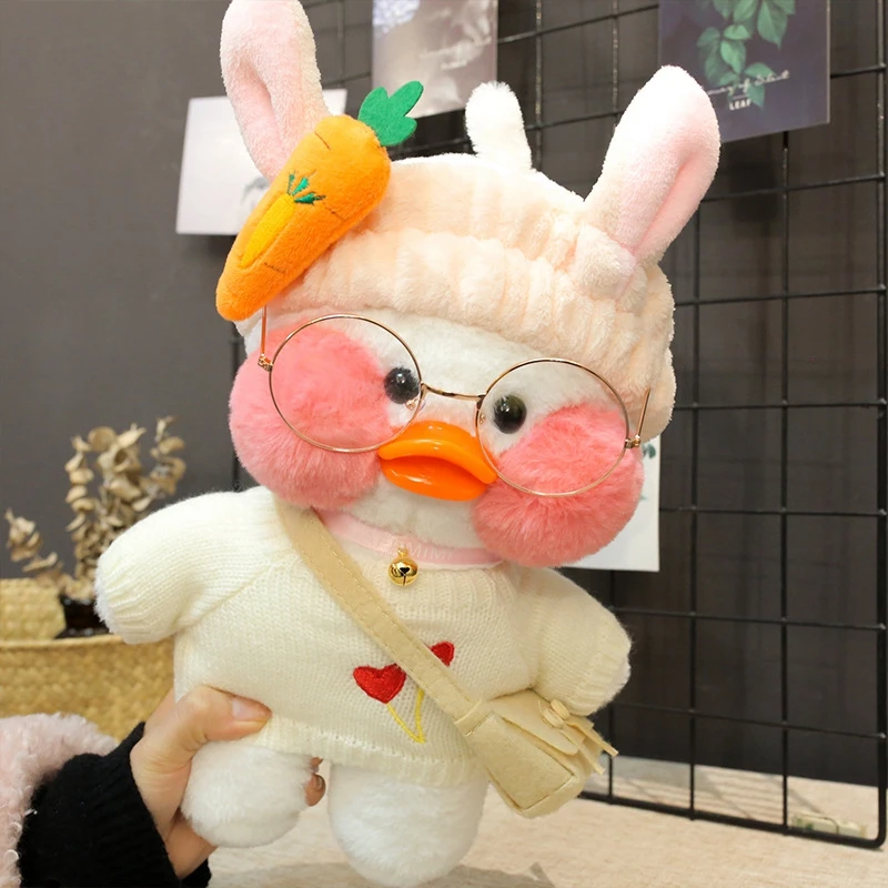 New Hot 30CM Kawaii LaLafanfan Cafe Duck Plush Toy Cartoon Animal Cute Doll Soft Hair Filled Children Dolls& stuffed Toys Gifts - Цвет: TOY169-21