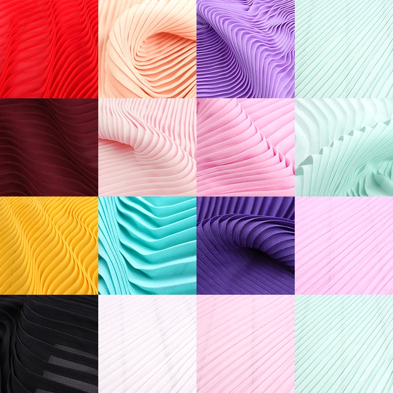 

Multicolored Pleated Chiffon fabric