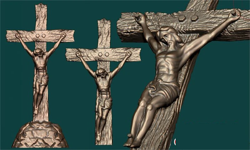 3d model relief for cnc in STL file format Cross Jesus-in 