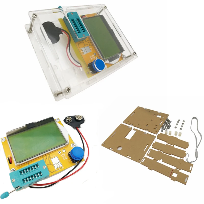 

Clear Acrylic Case Transistor Tester Battery Box Case battery Snap DIY Kit Capacity For LCR-T4 Mega328 Transistor Tester Meter