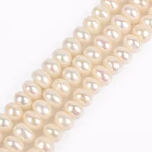 AA+ Мода натуральный 6-7 мм прокладку барабан формы жемчужные бусы ожерелье для Для женщин девочек пресной воды Жемчужное ожерелье ювелирные изделия делая diy