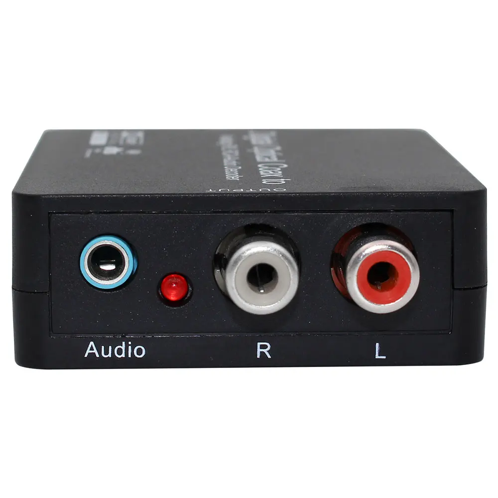 Digital Optical Fiber To Analog Audio Decoder RCA Video Converter
