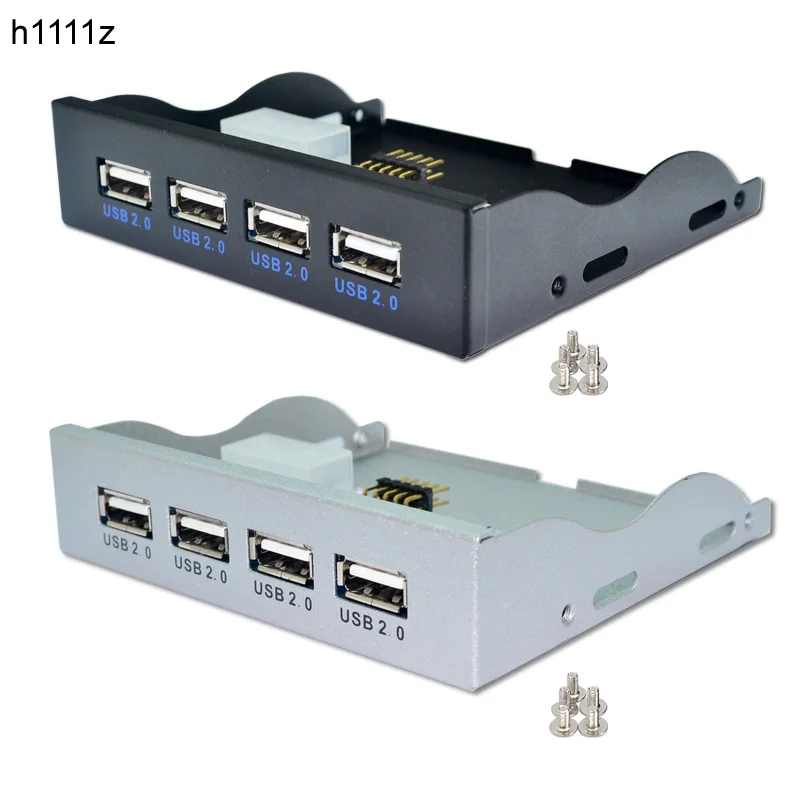 

H1111Z 4 Port USB 2.0 Hub USB 2.0 Adapter PC Front Panel Expansion Bracket with 10 Pin Cable For Desktop 3.5 Inch FDD Floppy Bay
