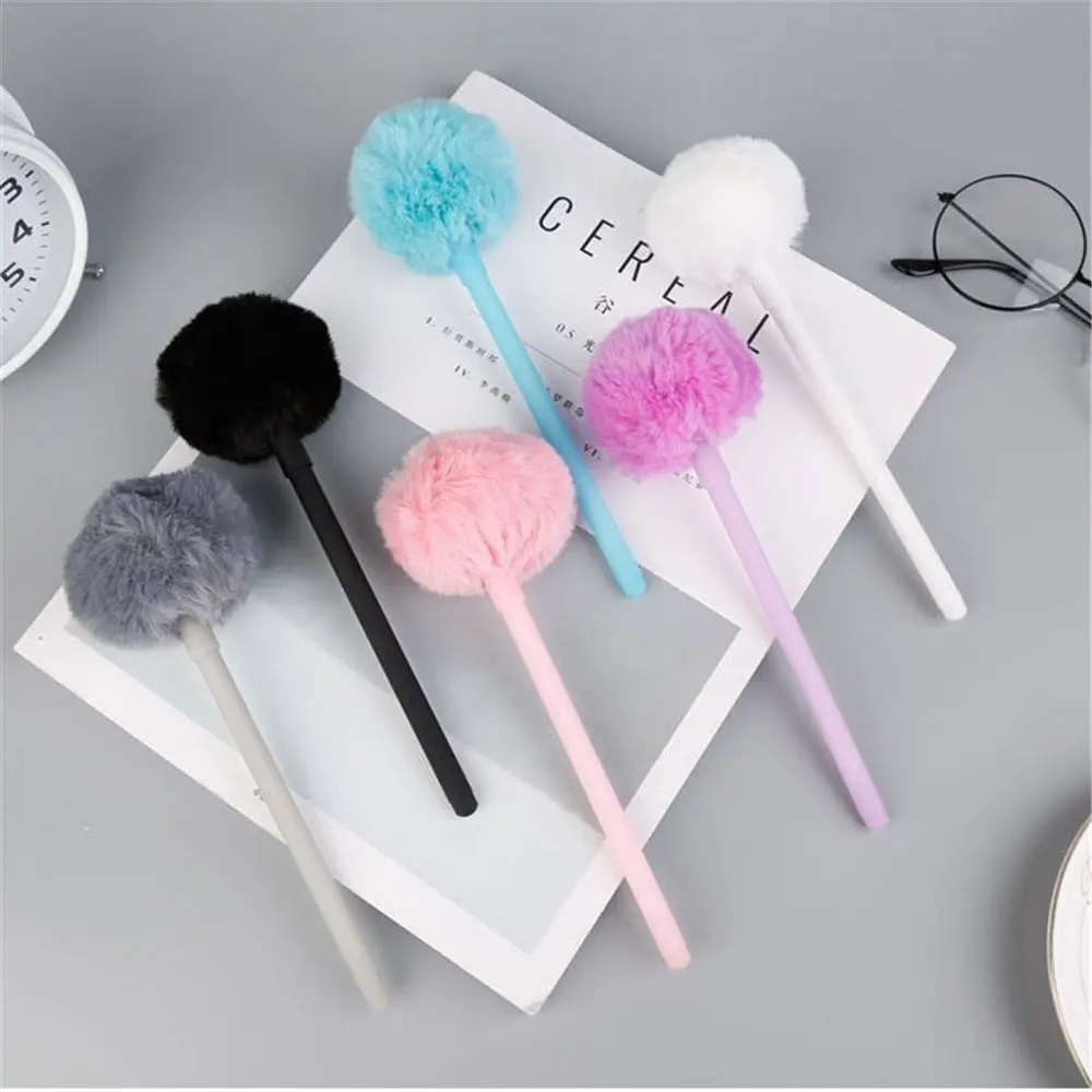

hot sale Colorful Plush Gel Pen 0.38mm Kawaii Candy Colors Neutral Pens For Girls Gift Writing Tools Korean Stationery School