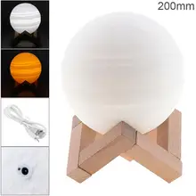 20 см перезаряжаемая 3D печать Jupiter лампа сенсорный переключатель для регулировки яркости для креативного подарка/домашнего декора