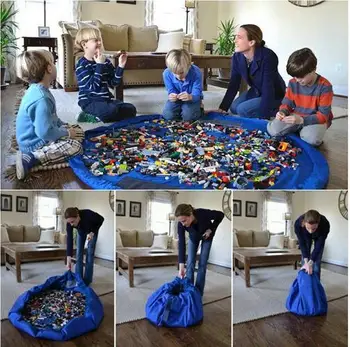 

30pcs a lot Portable Kids Children Infant Baby Play Mat 150cm Large Storage Bags Toys Organizer Blanket Rug Boxes Easy Free DHL