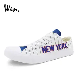 Белые 2019 Нью-Йорк полосатые Белые Повседневные Удобные низкие Дизайнерские кроссовки парусиновая обувь мужские и женские смешанные цвета