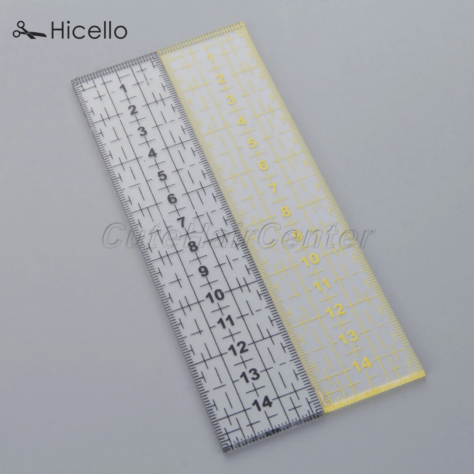 

Sewing Patchwork Ruler Transparent Acrylic 15*3*0.3cm Black/Yellow Patch Foot Rectangle DIY Sewing Measure Accessory Hicello