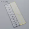 Regla de costura de retazos acrílico transparente, 15x3x0,3 cm, parche negro/amarillo, rectángulo de pie, accesorio de medida de costura artesanal, Hicello ► Foto 1/6