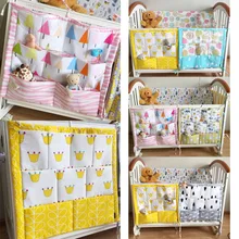 55*60 см муслиновая кроватка комплект постельного белья детская кроватка кровать подвесная сумка для хранения пеленок органайзер для кроватки пеленка карман для ребенка