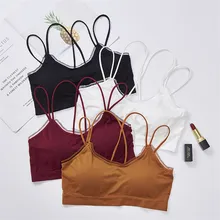 Топ encaje кружево Лето бесшовные груди обертывание нижнее белье Мода Бег Спорт Девушка удобный подвесной жилет нижнее белье