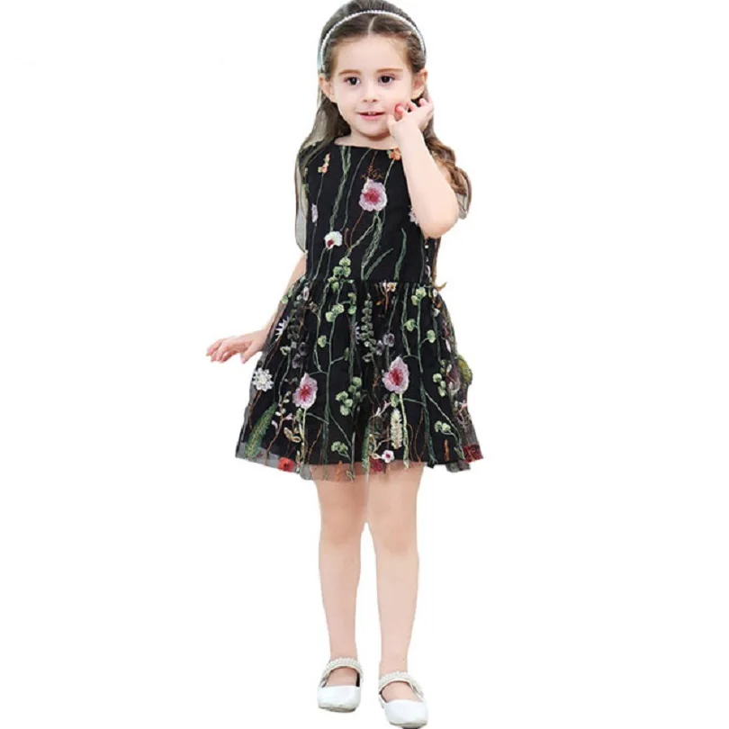 

Baby Backless Dress Girls Summer Flower Embroidery Clothes Children Princess Floral Costume Party Wedding Outfit Kids Dresses