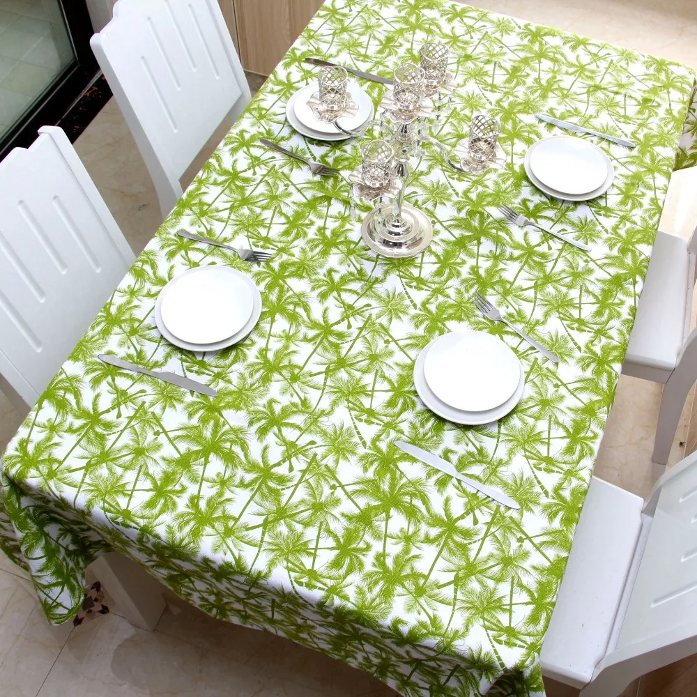 

Plant Pattern Disposable Tablecloth Hot Sale Linen And Cotton Rectangular Table Cloth Home Hotel Textile Table Cover Manteles