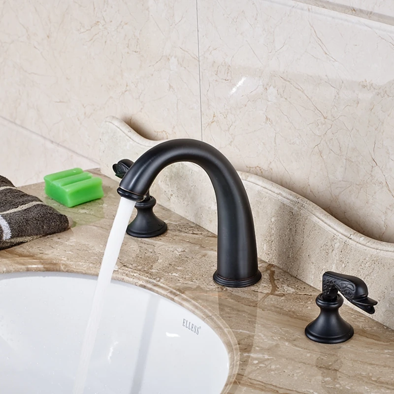 

Elegant Oil Rubbed Bronze Widespread Bathroom Basin Faucet Sink Mixer Tap NEW