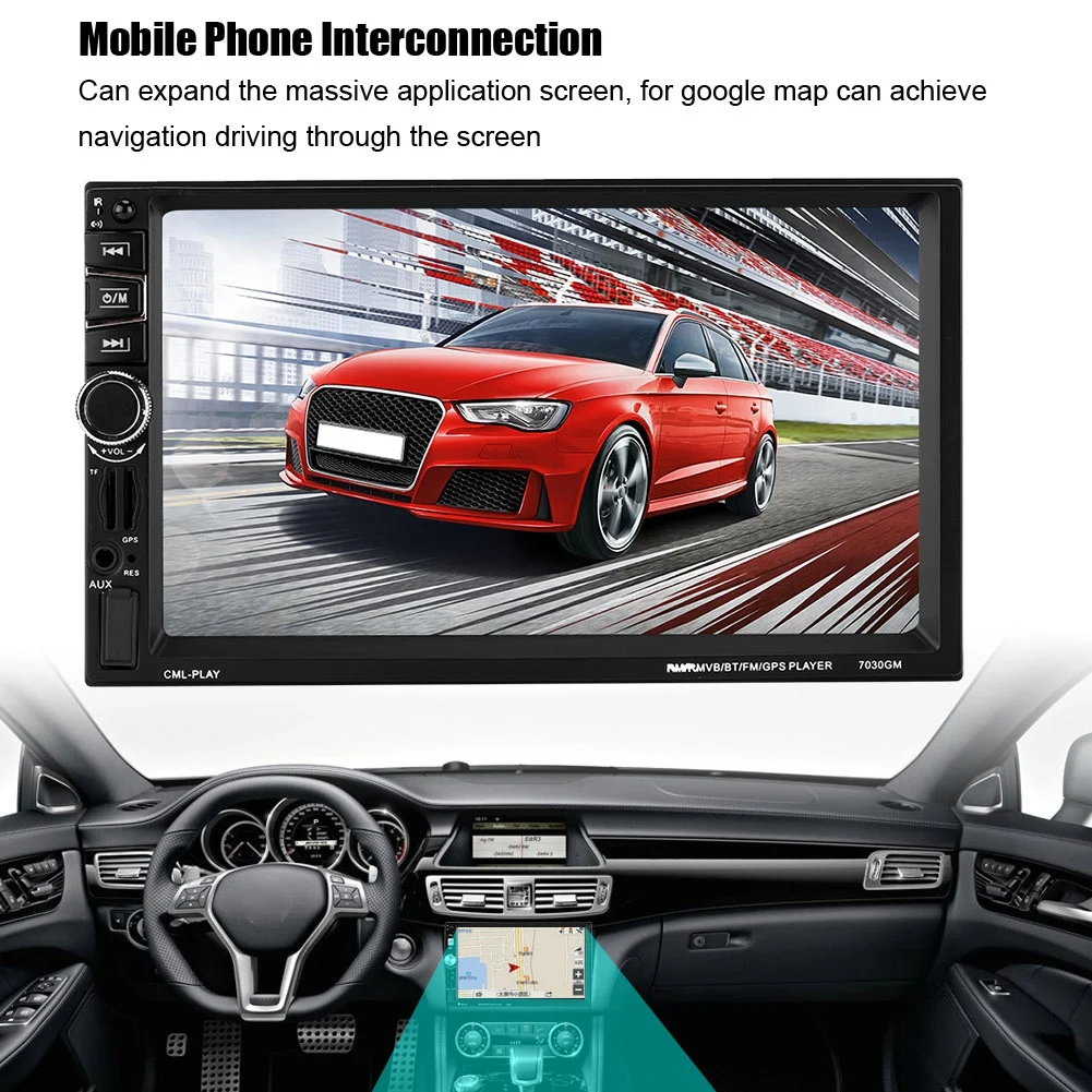 7 дюймов 2Din MP5-7030GM автомобиля Bluetooth MP5 MP4 плеер gps Сенсорный экран с Райдо Поддержка USB TF-карты Лидер продаж