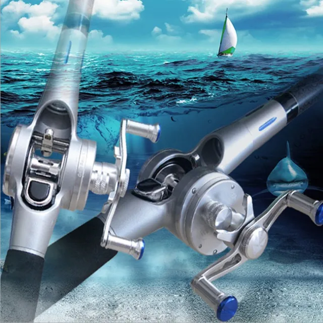 Cheap Hollow Rod 3.6-6m new Kevlar Lightning dual hollow rod metal reel Superhard Internal line guide big spree