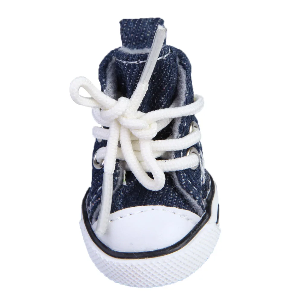 Высокое качество 4 шт. модная спортивная Тканевая обувь для собак и щенков темно-синий FG