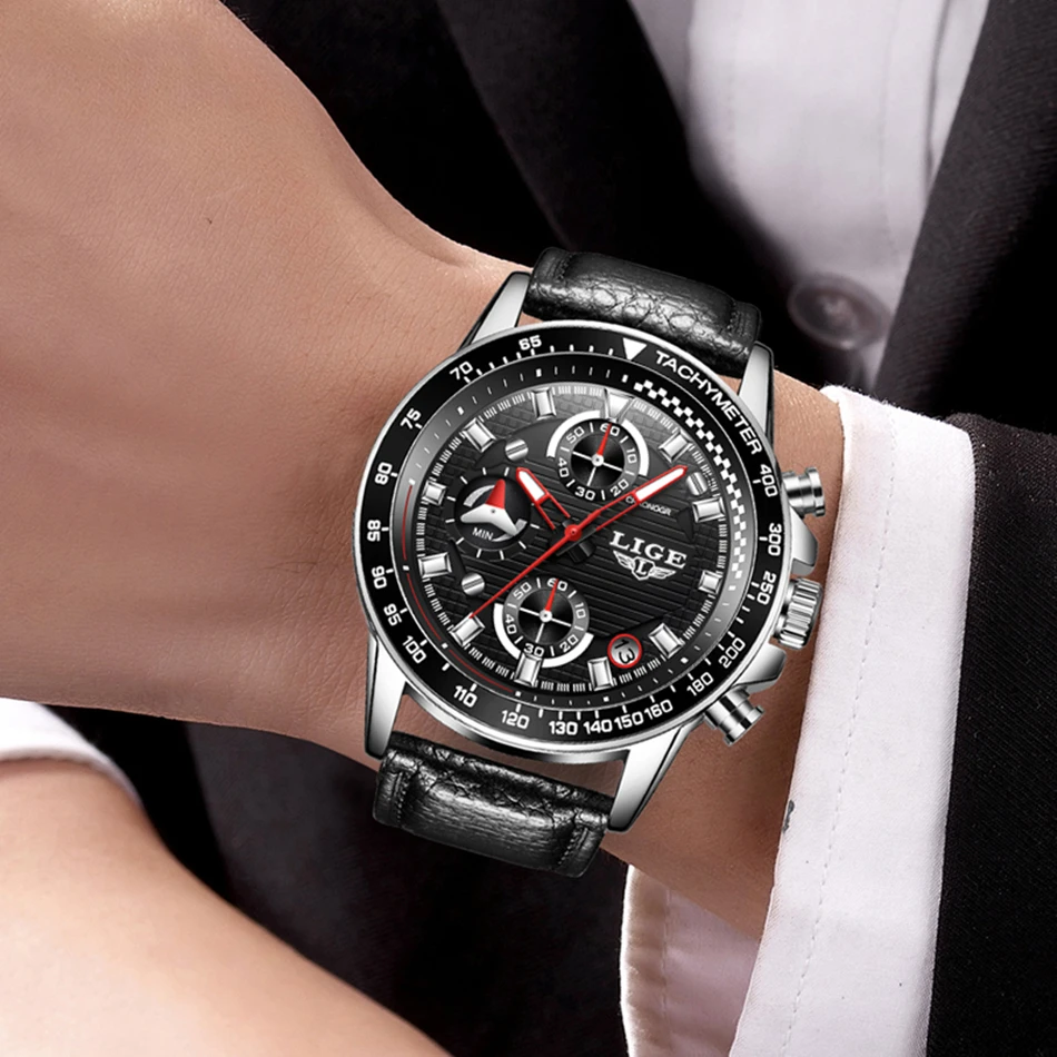 LIGE мужские часы Топ бренд класса люкс полностью стальные часы спортивные кварцевые часы мужские деловые водонепроницаемые мужские повседневные часы Relogio Masculino