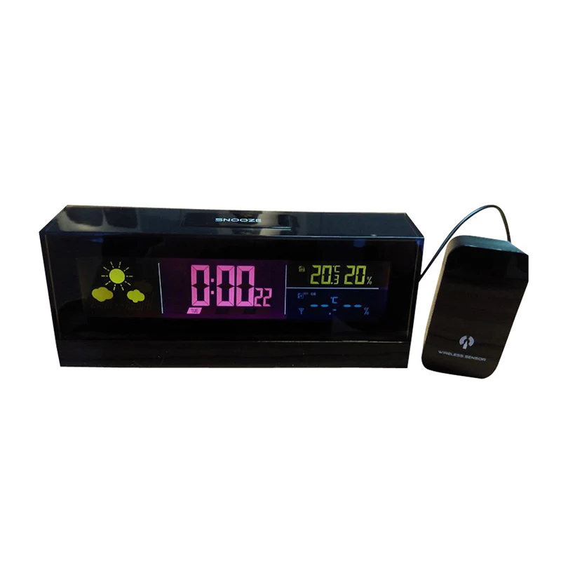

New Cloud Cubic Intelligent LED Backlit Weather Forecast Clock Electronic Calendar Clock with Temperature and Humidity Display