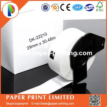 

100 Rolls Generic DK-22210 Label 29mm*30.48M Continuous Compatible for Brother Printer QL-570/700 All Include Plastic Holder