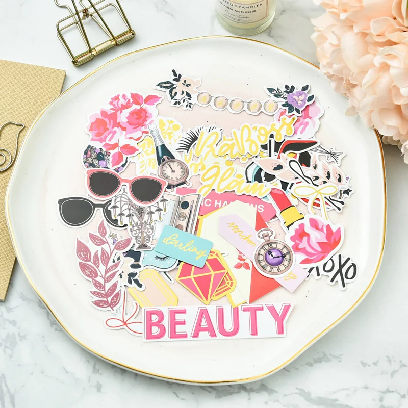 

ZFPARTY 50pcs Beauty Paper Stickers Scrapbooking/Card Making/Journaling Project DIY