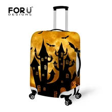 FORUDESIGNS Хэллоуин дом печати путешествия багаж Защитные чехлы для 18-30 дюймов для чемодана крышка растягивающийся пылезащитный чехол