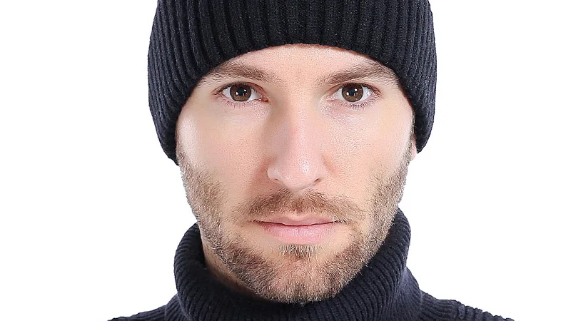 New men's autumn and winter wool warm hat solid color outdoor warm men's and women's wool size adjustable thick winter hat