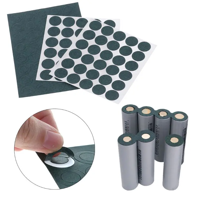 

100pcs 1S 18650 Li-ion Battery Insulation Gasket Barley Paper Battery Pack Cell Insulating Glue Patch Electrode Insulated Pads