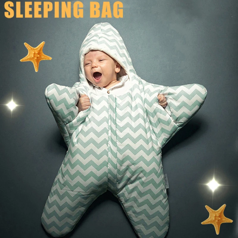 Детское одеяло Теплый детский спальный мешок Морская звезда фланелевая пеленка для новорожденного детское одеяло s новорожденный утолщенный спальный мешок зимняя девочка пеленки для новорожденных детский плед конверт