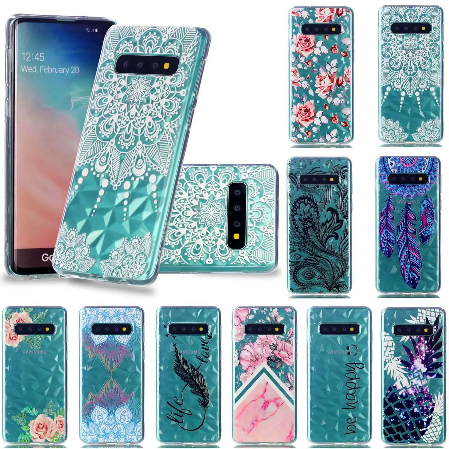 Чехол с алмазным узором для Samsung Galaxy S10 S 10 мягкий силиконовый чехол из ТПУ Модные