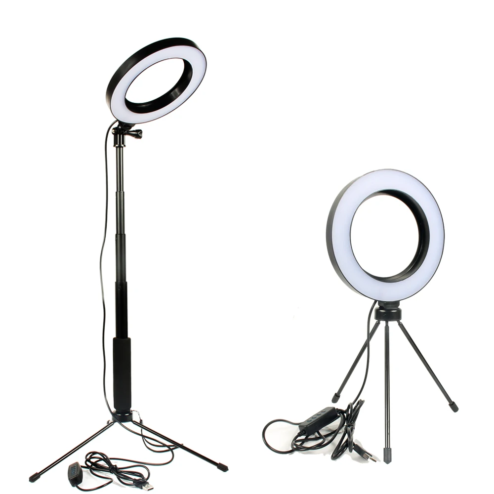

Dimmable LED Ring Light LED Selfie Ring Lamp Photographic Lighting With Tripod Selfie Stick Ring Video Light makeup women
