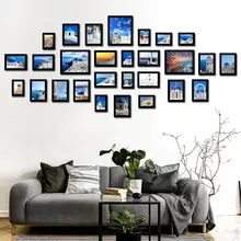 28 шт. в скандинавском стиле фоторамка фото для стены Художественная Рамка Картина дешевые фоторамки Набор для гостиной диван фон
