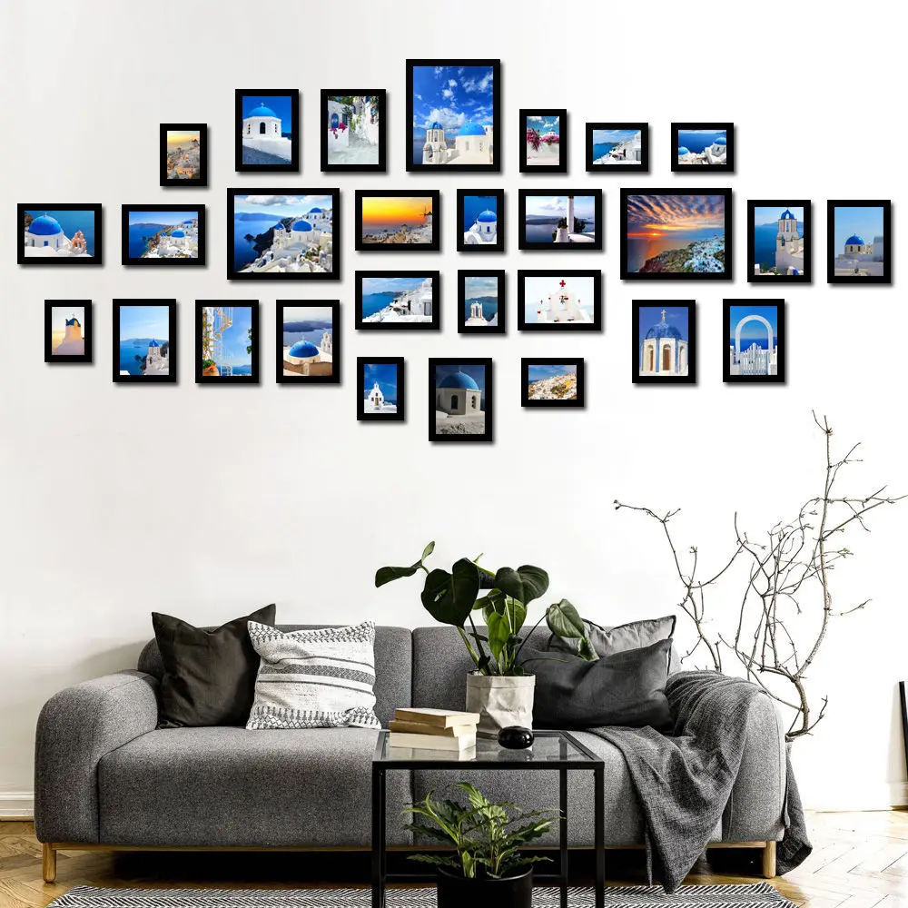 Billige 28 Pcs Nordic Stil Foto Rahmen Foto Für Wand Kunst Rahmen Bild Günstige Bild Frames Set für Wohnzimmer Sofa hintergrund