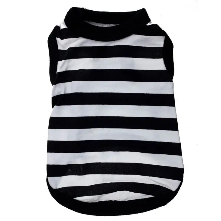 Pet Dog Clothes Comfortable Black Striped Dog Vest Sleeveless T Shirt