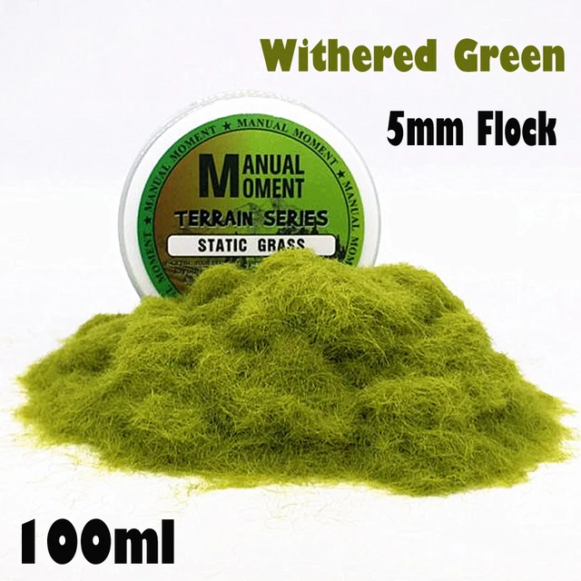 Miniature Scene Model Materia Withered Green Turf Flock Lawn Nylon Grass Powder STATIC GRASS 5MM Modeling Hobby Craft Accessory 5mm Flock Static Grass Fiber HOBBY ACCESORIES Model Number: 153