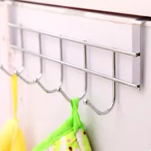 5 Hook Bold Stainless Steel Cabinet Back Hook Home Storage Supplies Doors And Windows Kitchen Towel Cleaning Cloth Hanger